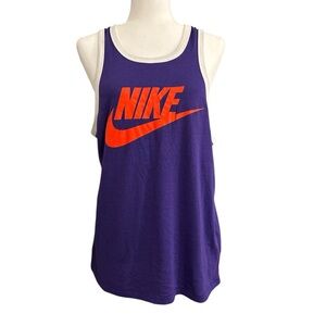 Nike Purple and Orange Activewear Tank Top Size‎ Large